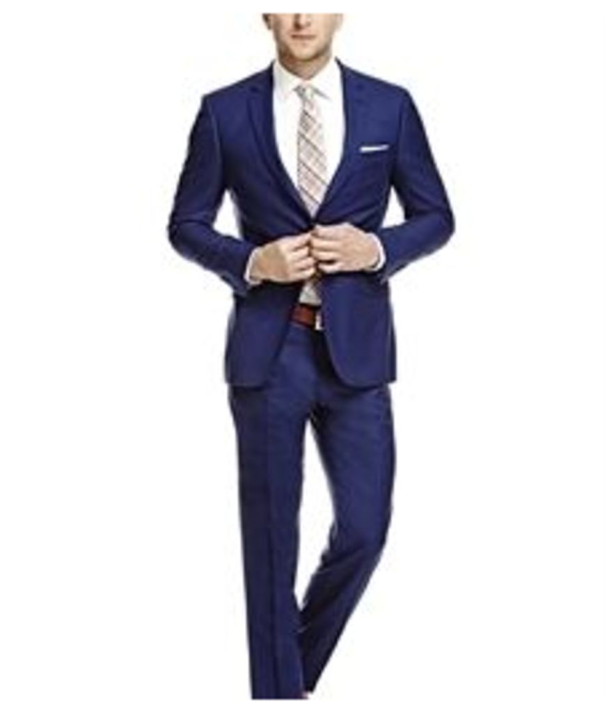 Men's Royal Blue Twill Slim Fit Suit - Super 120s Wool