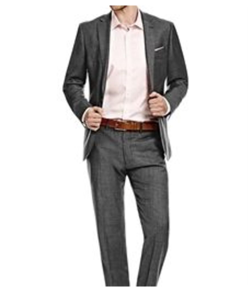 Men's Charcoal Twill Amalfi Classic Fit Suit - Super 120s Wool