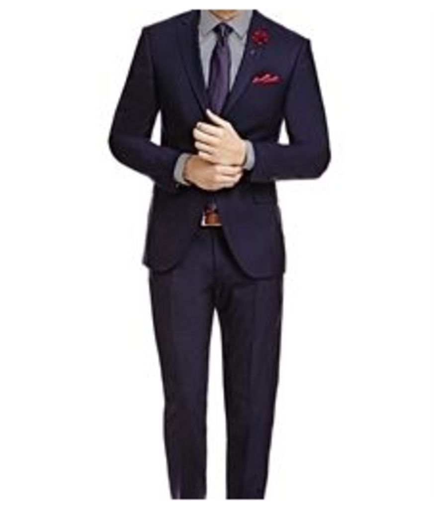 Men's Dark Navy Twill Classic Fit Suit - Super 120s Wool