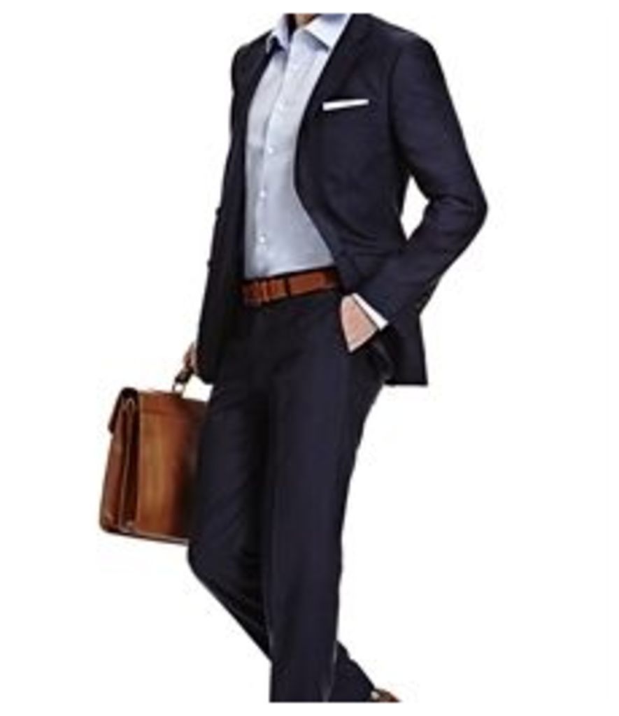 Men's Dark Navy Twill Extra Slim Fit Suit - Super 120s Wool