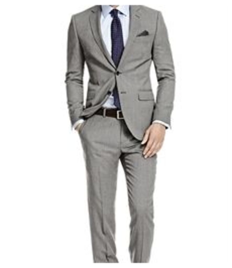Men's Black & White Birdseye Slim Fit Suit - Super 120s Wool