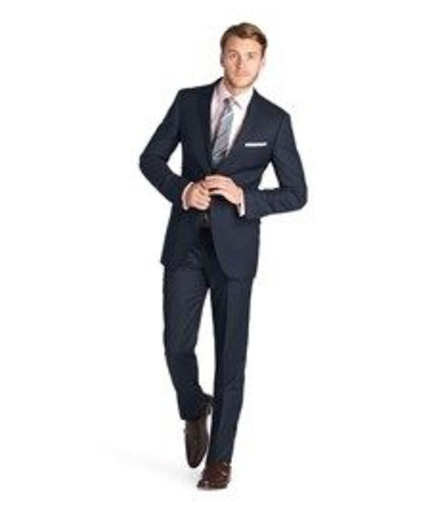 Men's Navy Birdseye Classic Fit Suit - Super 120s Wool