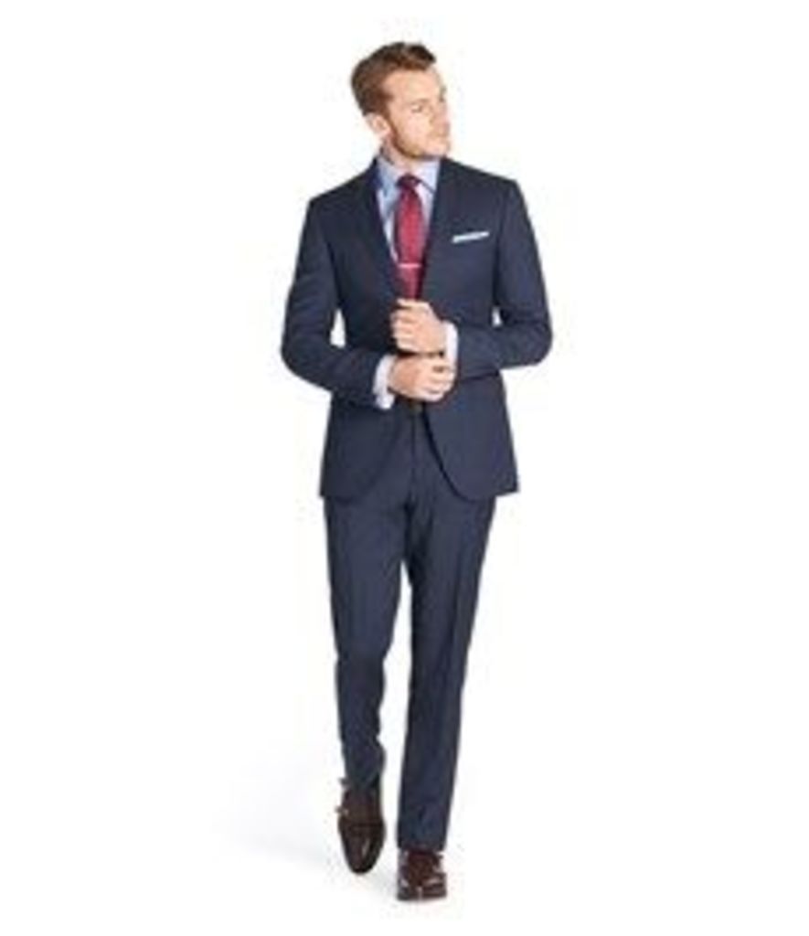 Men's Navy Prince of Wales Check Extra Slim Fit Suit - Super 120s Wool