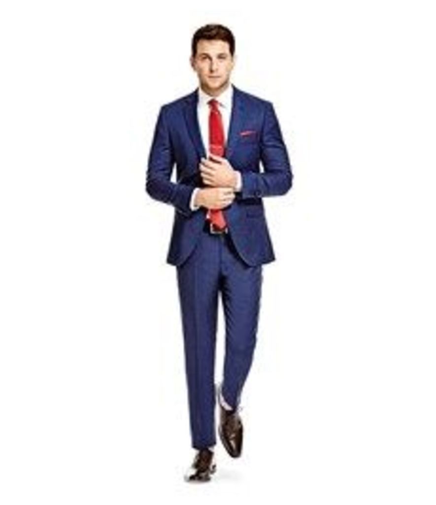 Men's Blue End On End Classic Fit Suit - Super 120s Wool