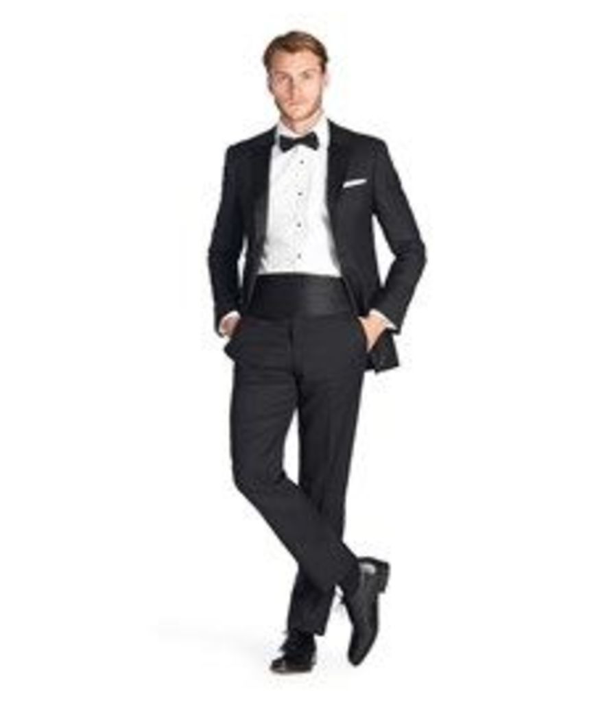 Men's Black Peak Lapel Slim Fit Dinner Suit