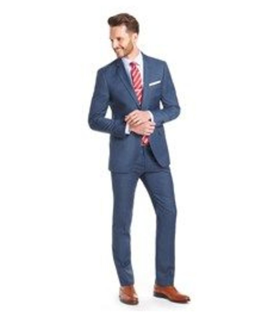 Men's Blue Sharkskin Extra Slim Fit Suit - Super 120s Wool