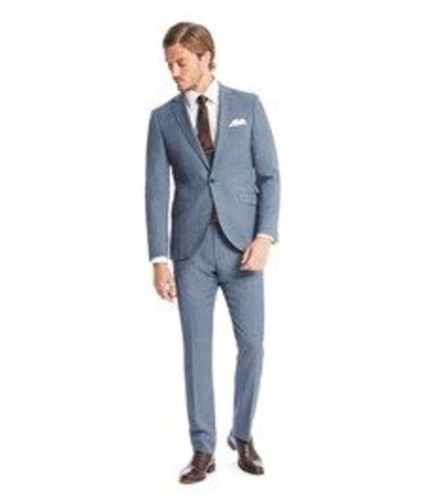 Men's Light Blue Prince Of Wales Check Extra Slim Fit Suit - Super 120s Wool