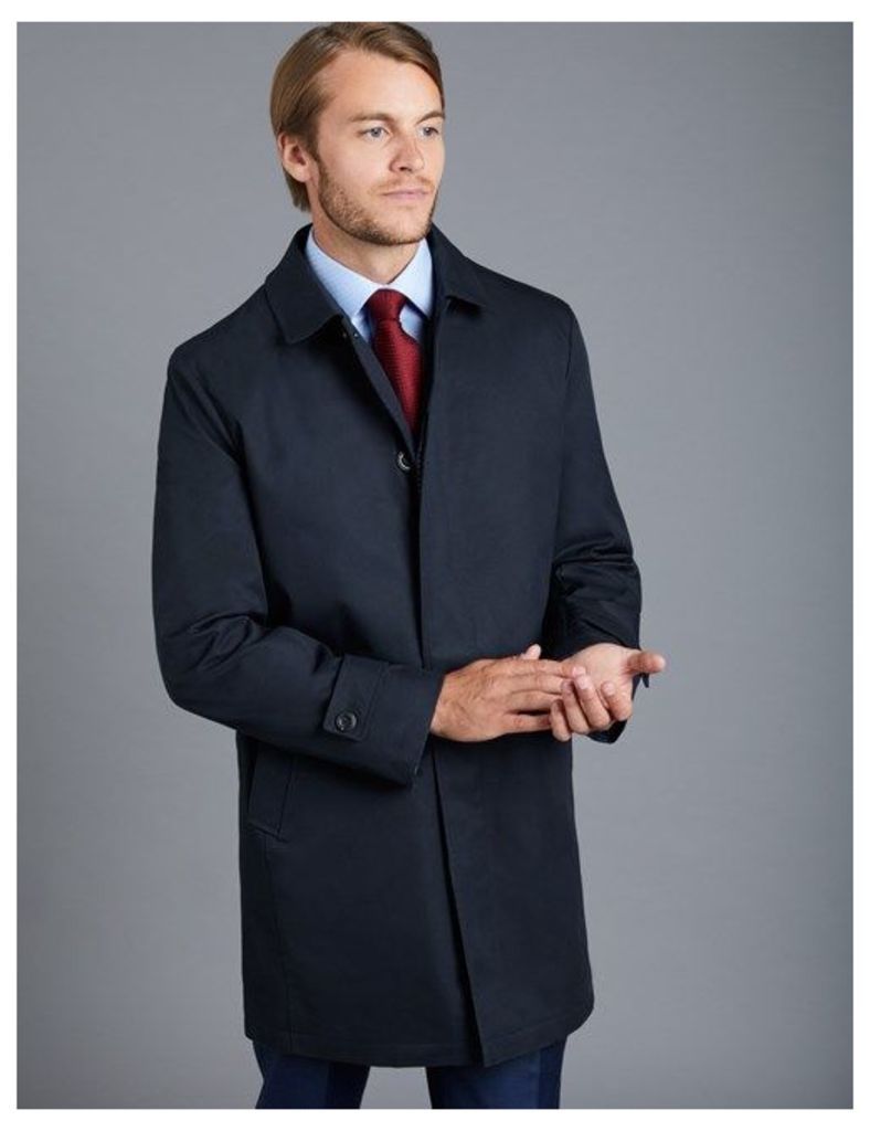 Men's Navy Mac With Removable Lining