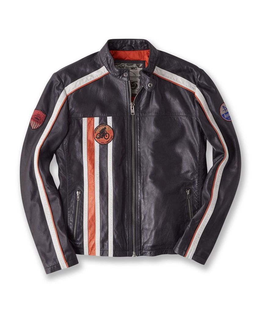 Retro Stripe Leather Jacket