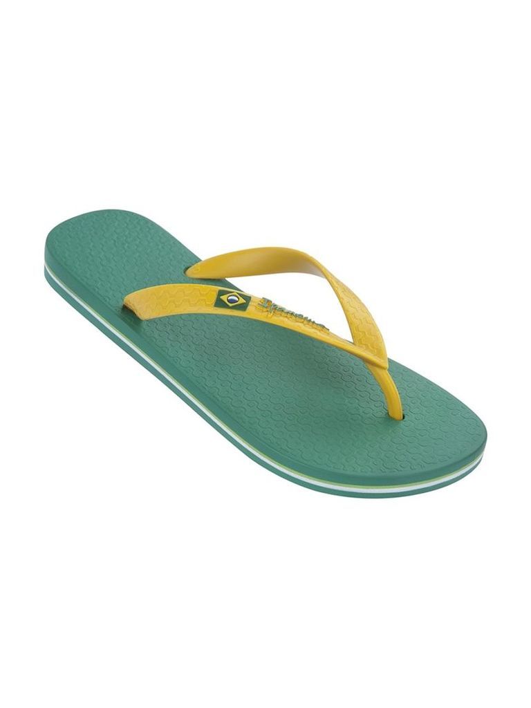 Ipanema Green and Yellow Male Flip Flops Classica Brasil II