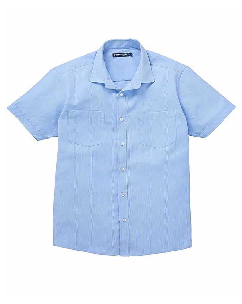 Premier Man Blue S/S Check Shirt R