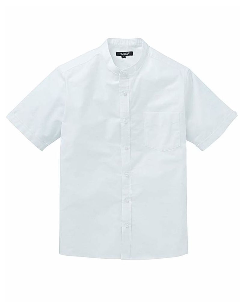 Capsule White S/S Grandad Oxford Shirt L