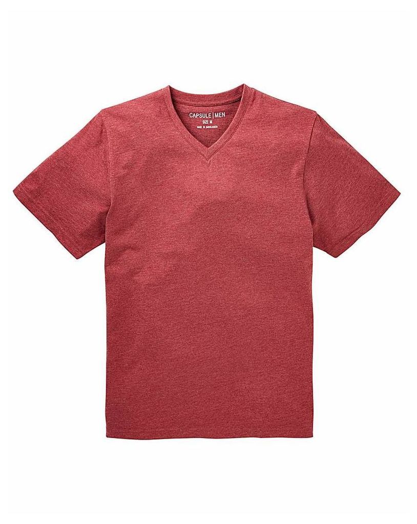 Capsule V-Neck Red Marl T-shirt Regular