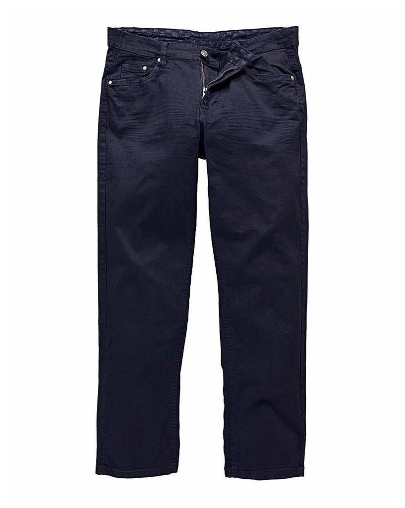 Straight Gaberdine Navy Jeans 27 in
