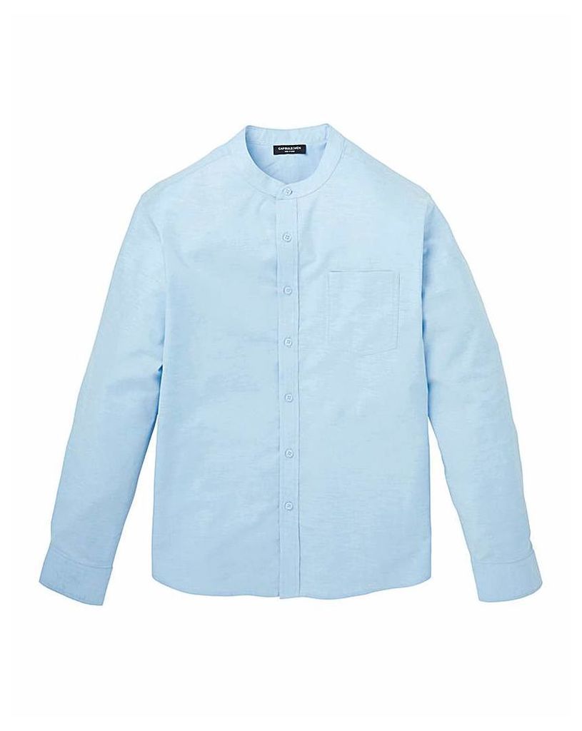Capsule Blue L/S Grandad Oxford Shirt L