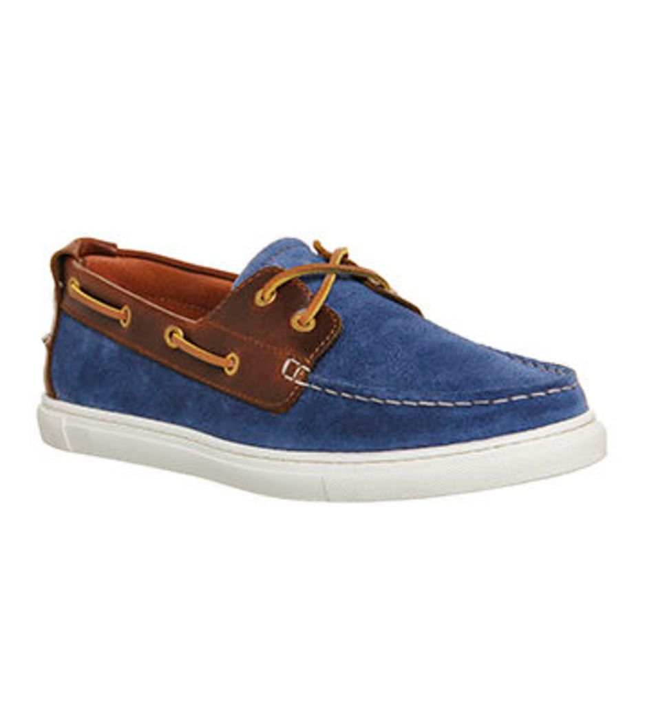 Ask the Missus Dock Boat Shoe NAVY SUEDE TAN LEATHER