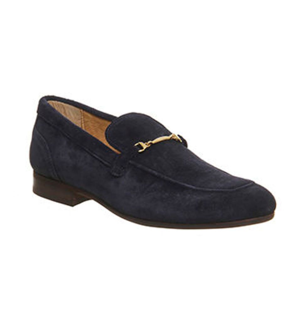 Hudson London Navarre Snaffle Loafers NAVY SUEDE