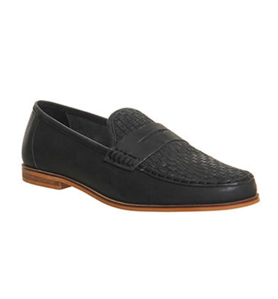 Office Dulwich Woven Loafer BLACK WASHED LEATHER