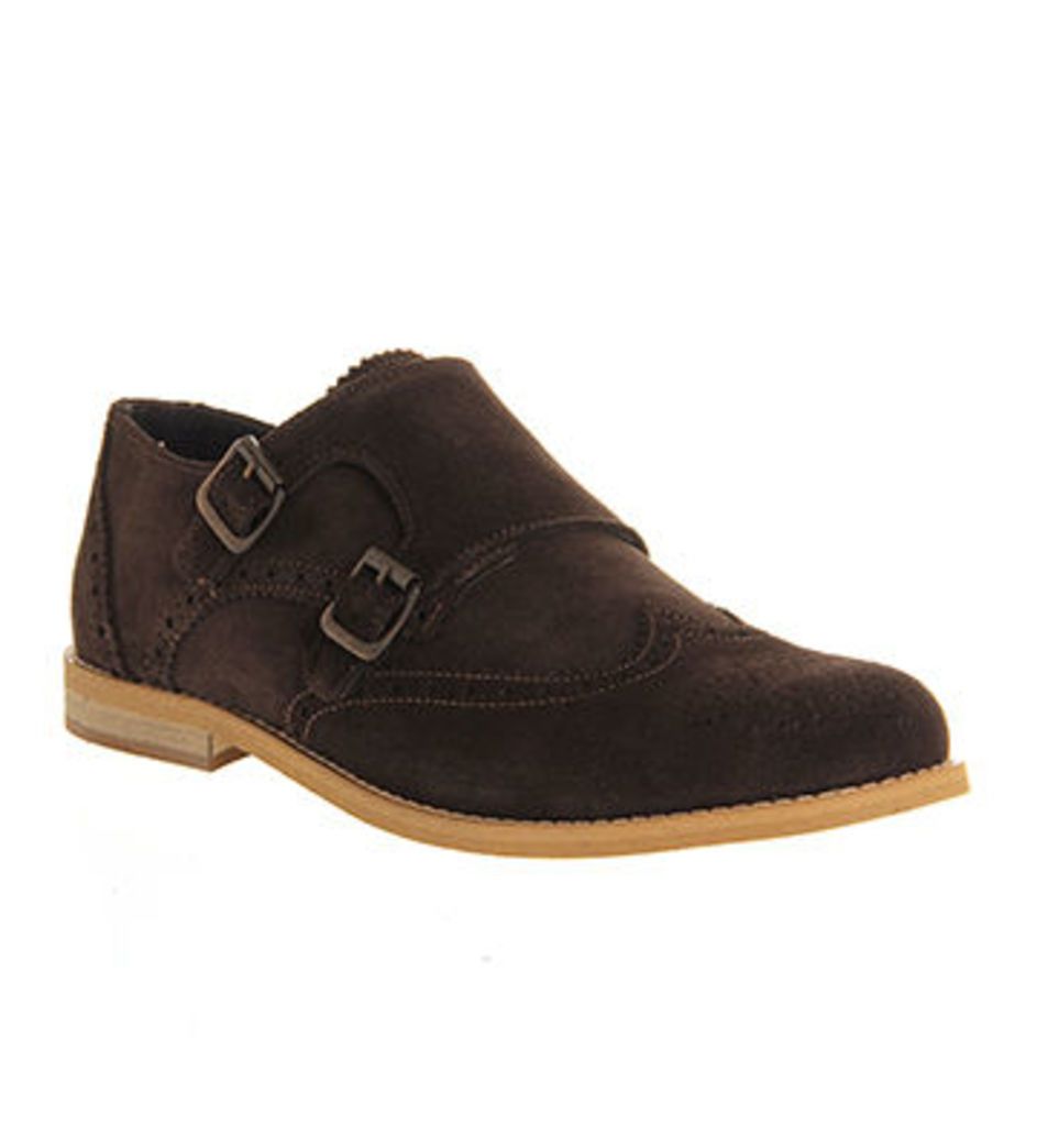 Ask the Missus Access Double Monk CHOCOLATE SUEDE NATURAL SUEDE