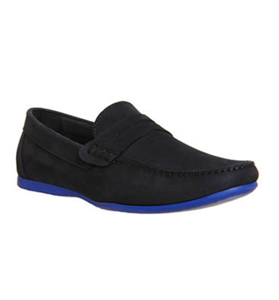 Ask the Missus Orlando Penny Loafer NAVY NUBUCK BLUE SOLE