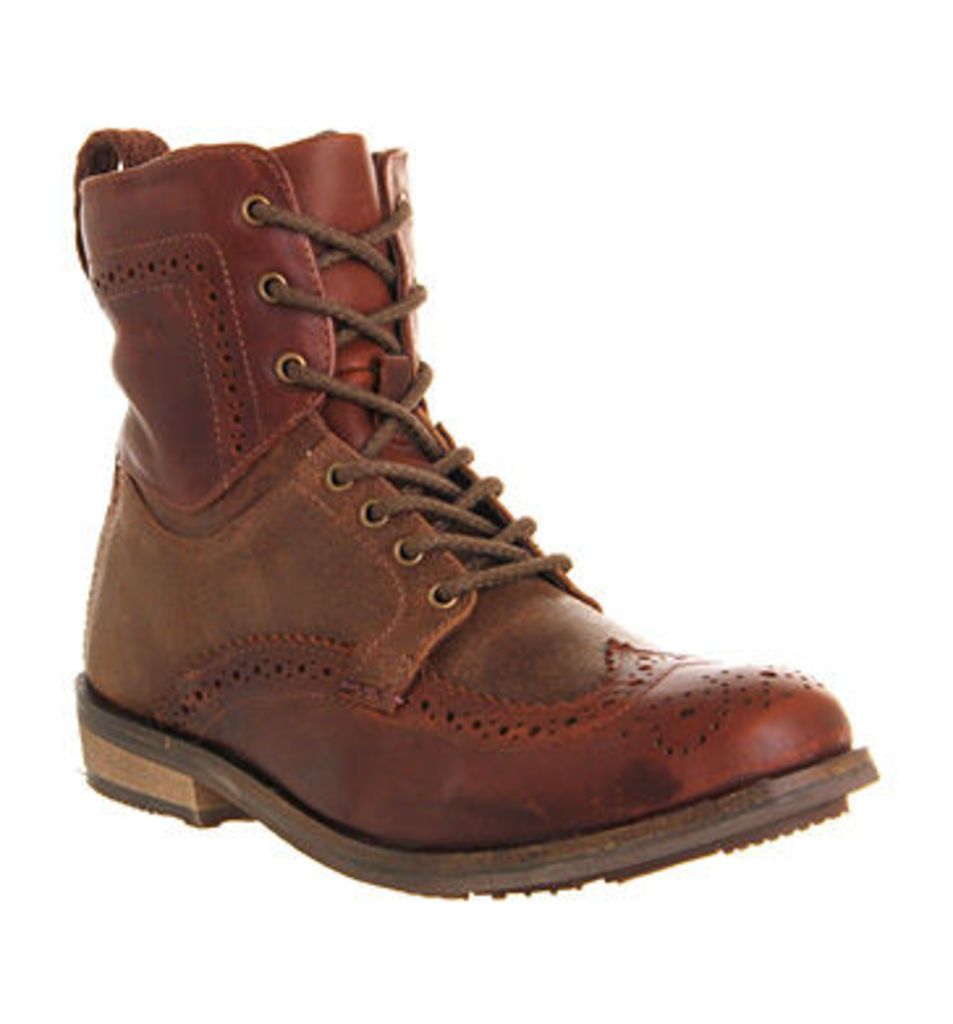 Ask the Missus Keaton Brogue boots BROWN LEATHER