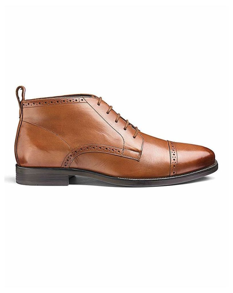 Leather Brogue Boots Extra Wide Fit
