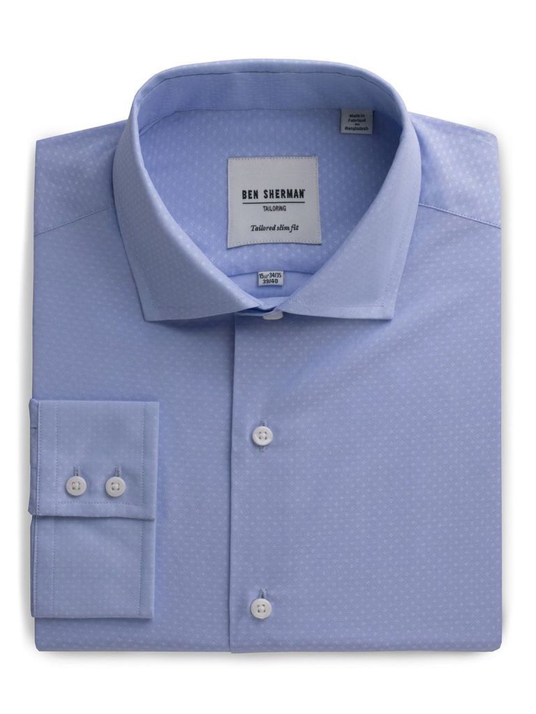 Slim Fit Dobby Shirt 15.5 Cashmere Blue