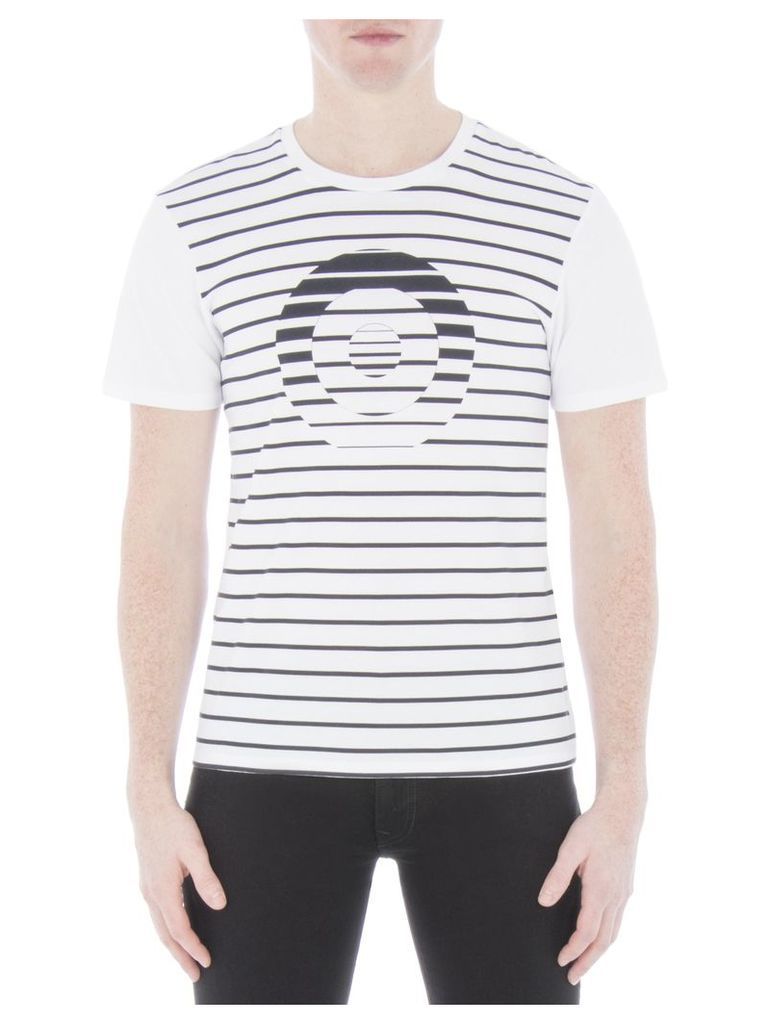 Mono Stripe Target T-Shirt XXS A47 Bright White