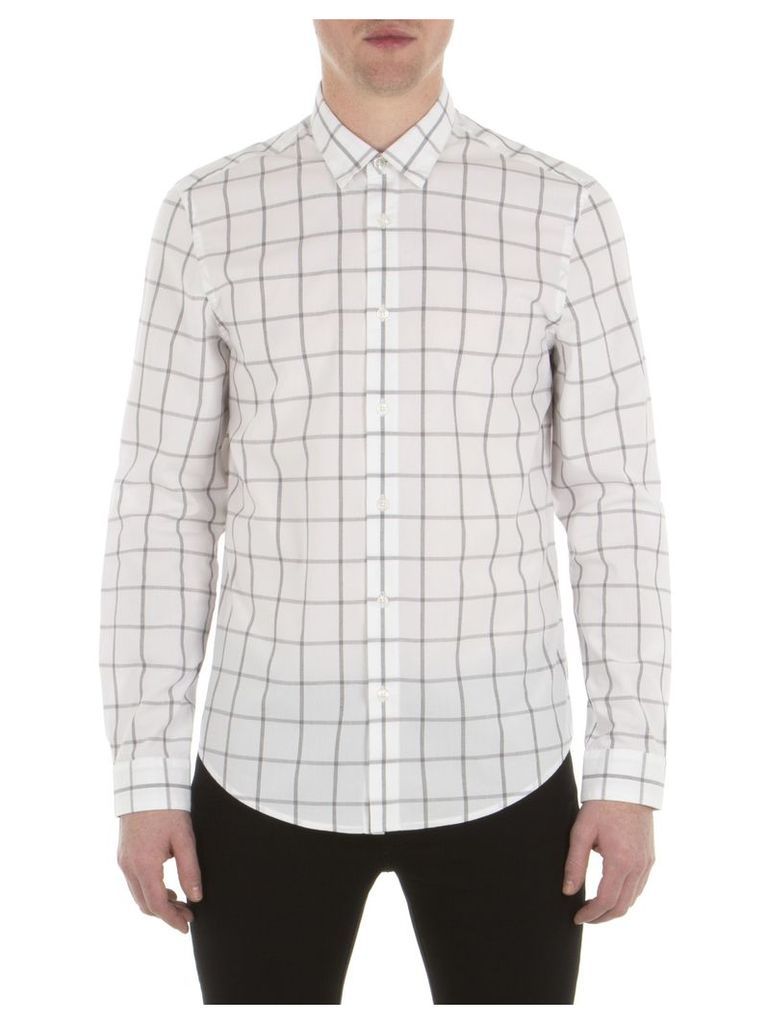 Off-White Long Sleeve Windowpane Shirt XS OFW Off White