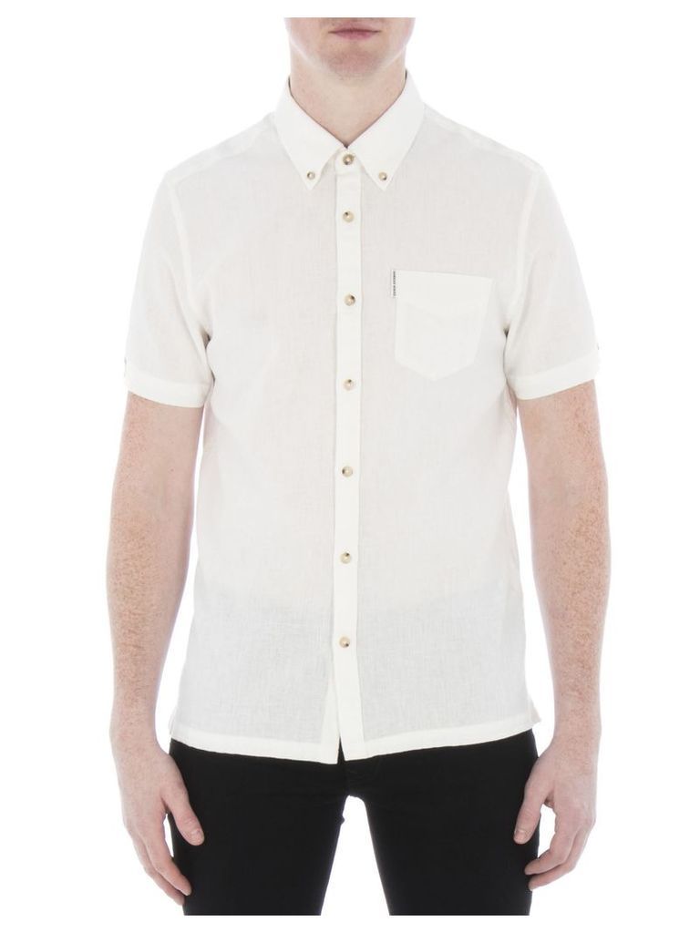 Short Sleeve Linen Blend Shirt XXS OFW Off White