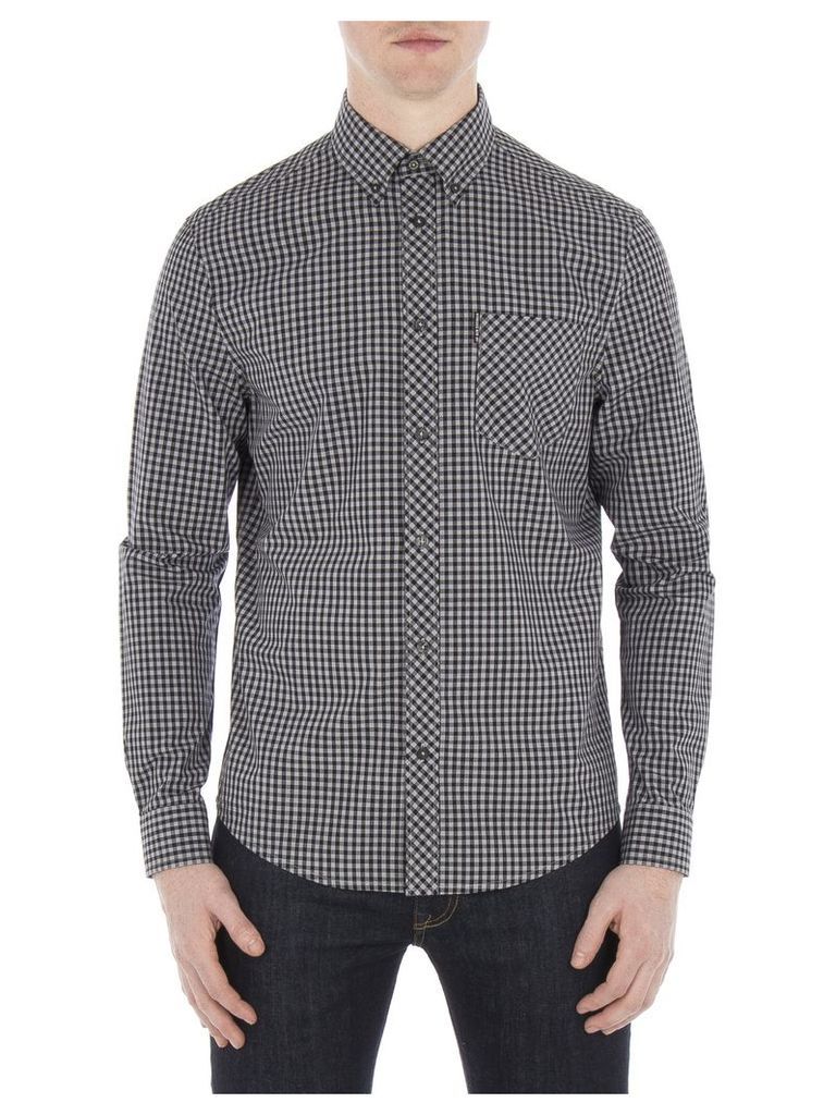 Long Sleeve Gingham Shirt 4XL 89H Graphite Grey