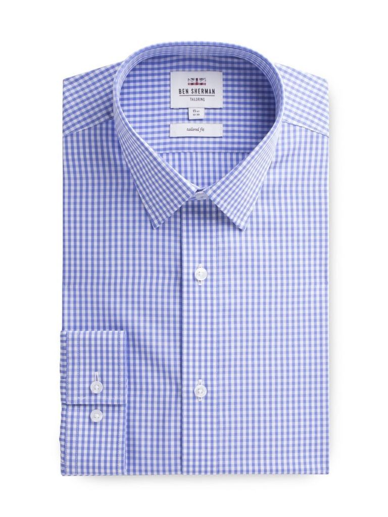 Long Sleeve Gingham Check Shirt 18 Blue