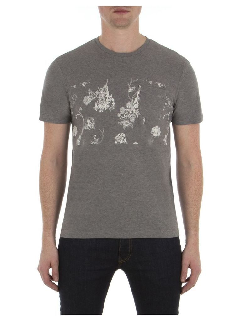 Pique Floral Print T-Shirt XXS M31 Heritage Grey