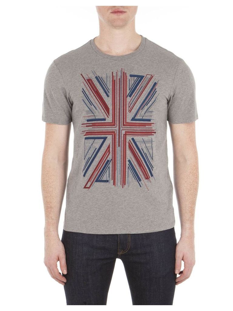 Union Jack Graphic T-Shirt XXS 73P Silver Chalice M
