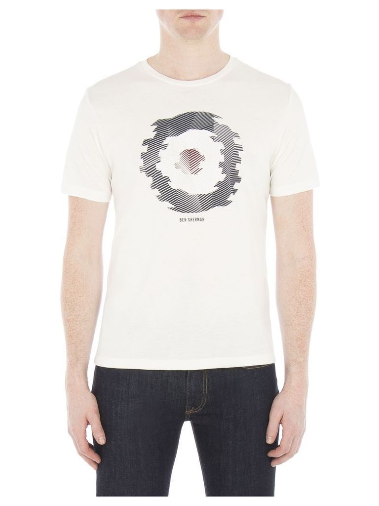 Abstract Target T-Shirt Med Off White Marl