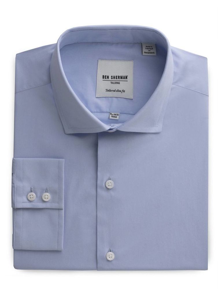 Slim Fit Poplin Shirt 14.5 Cashmere Blue