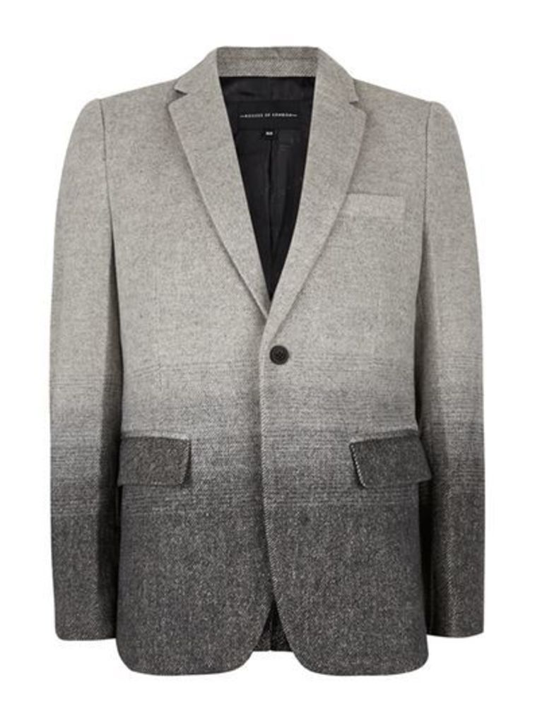Mens ROGUES OF LONDON Grey Melange Jacket, Grey