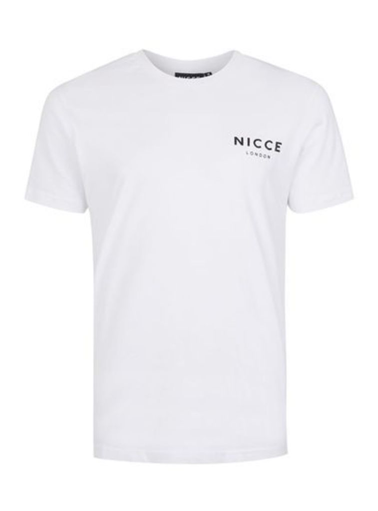 Mens Black NICCE White Logo T-Shirt, Black