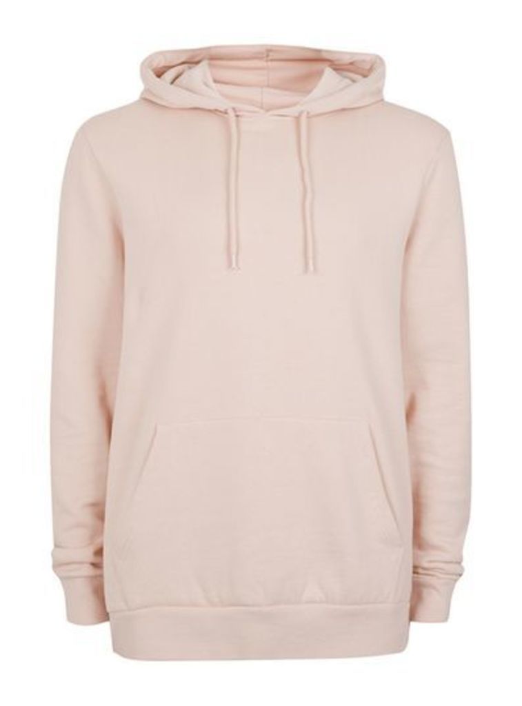Mens Light Pink Classic Fit Hoodie, Pink