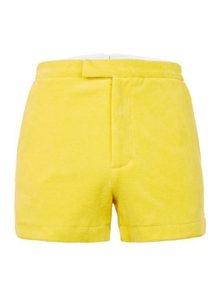 Mens TOPMAN DESIGN Yellow Towelling Shorts, Yellow