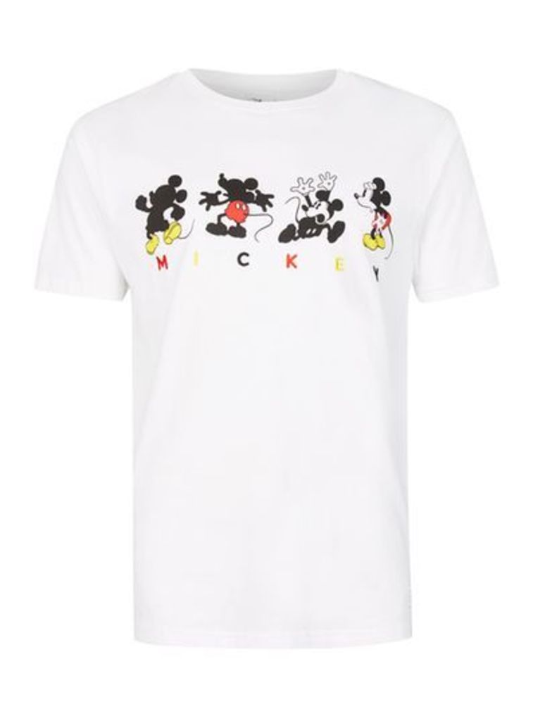 Mens White Mickey Mouse T-Shirt, White