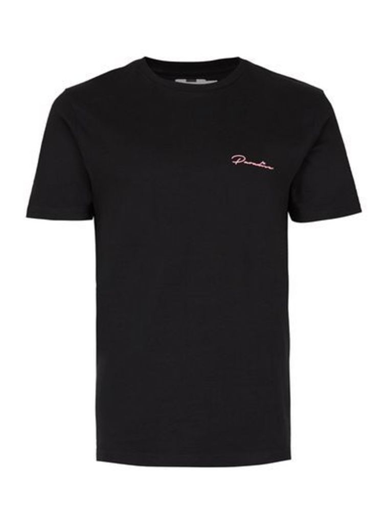 Mens Black Neon Print T-Shirt, Black