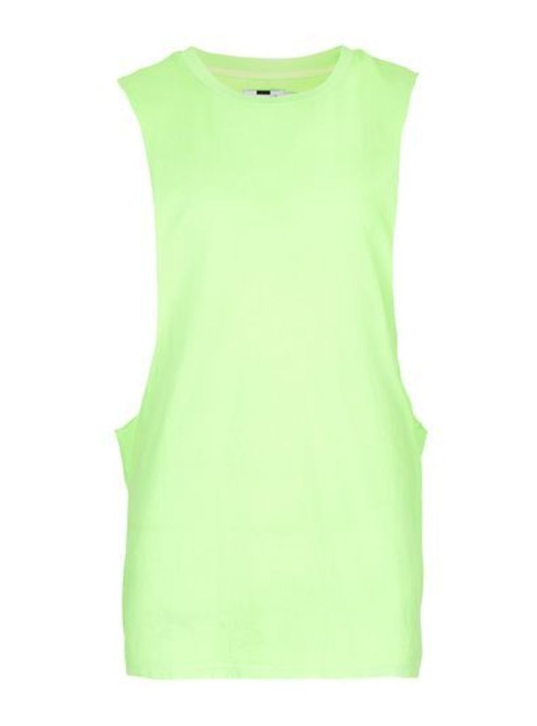 Mens Neon Green Extreme Cut Vest, Green