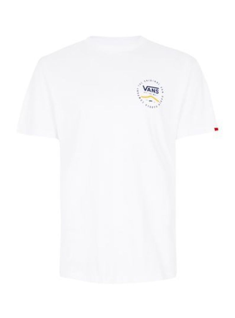 Mens VANS White Back Printed T-Shirt, White