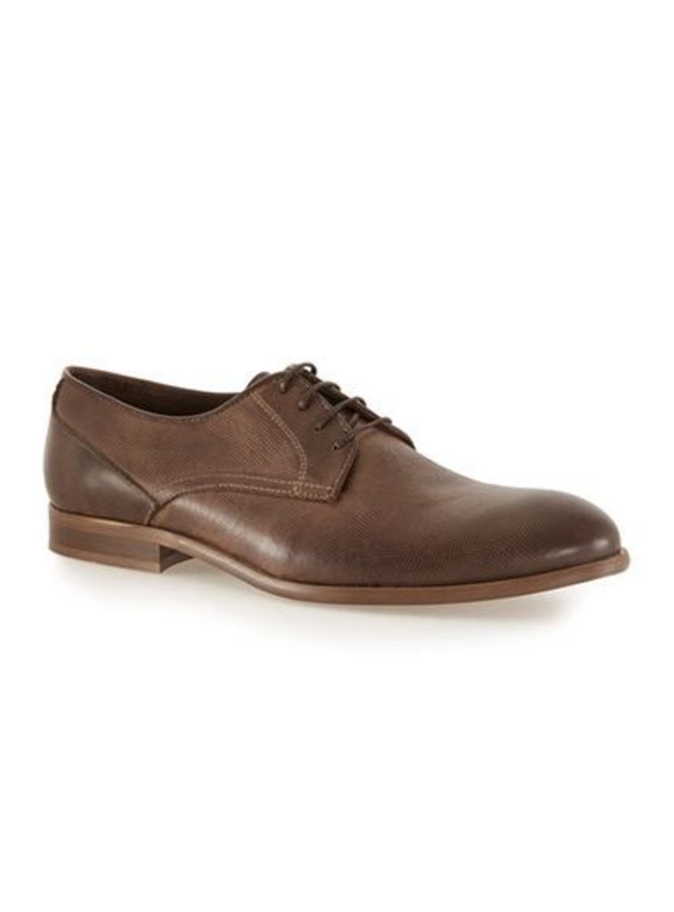 Mens Brown Tan Leather Derby Shoes, Brown