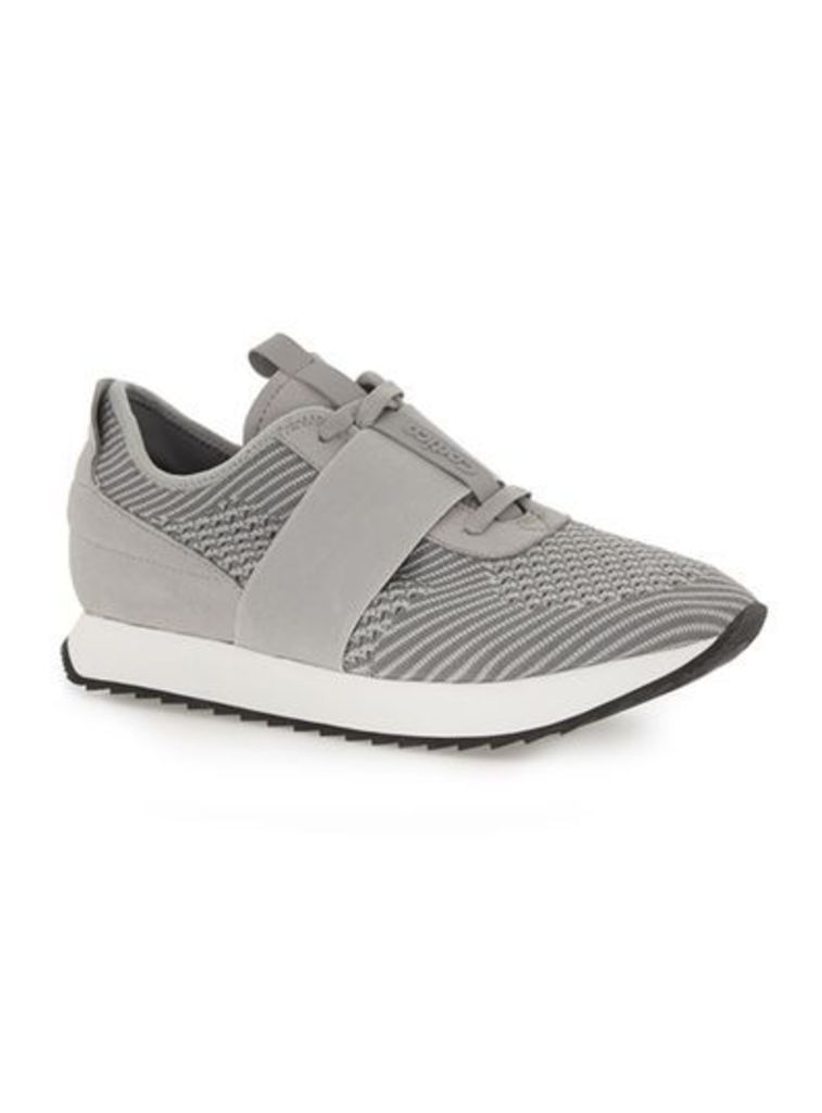Mens CORTICA Grey Knitted Racer Trainers, Grey
