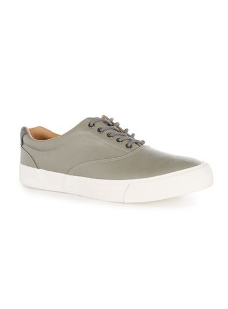 Mens Grey Miles Oxford Trainers, Grey
