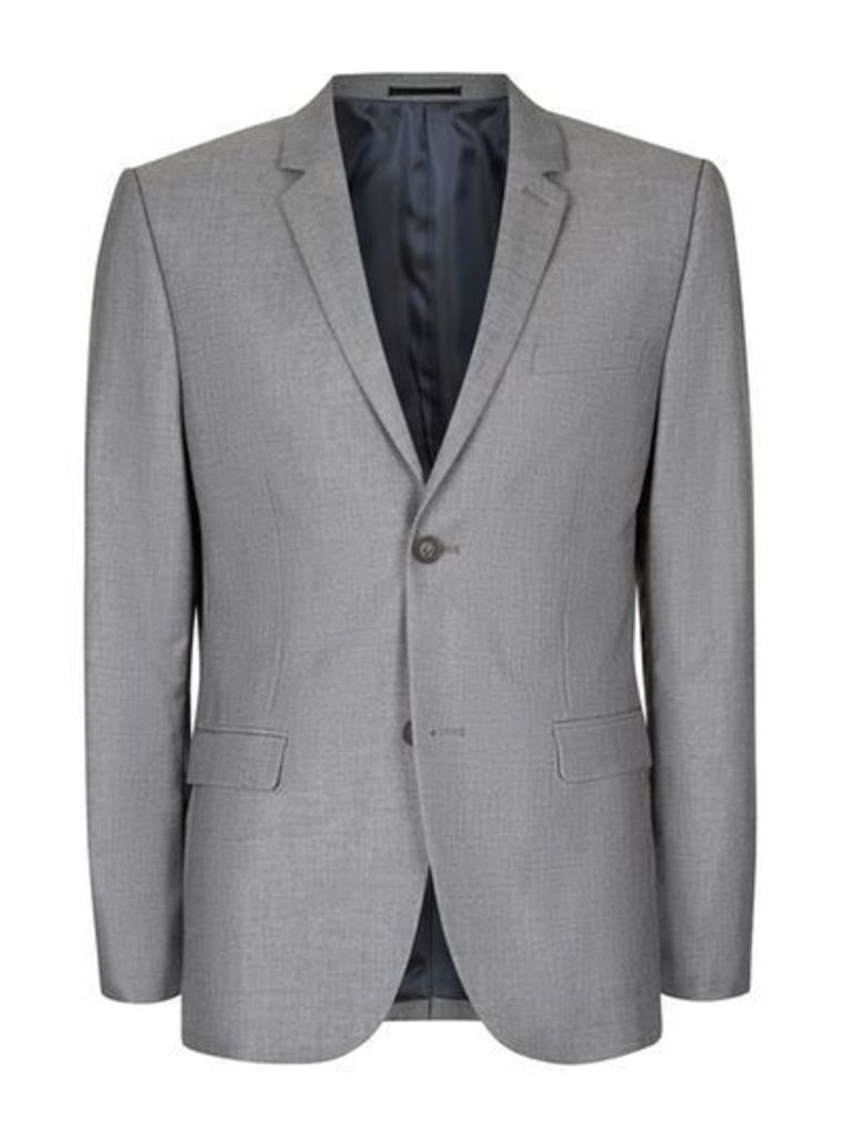 Mens Grey Skinny Fit Suit Jacket, Grey