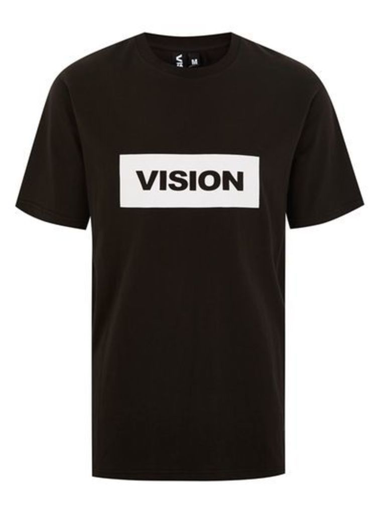 Mens VISION STREET WEAR Black Essential T-Shirt, Black