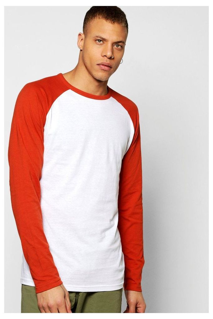 Sleeve Raglan T Shirt - orange